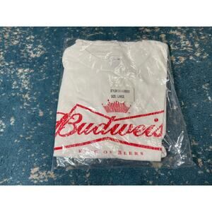 Vintage Budweiser King of Beers Delta Pro Weight Tag T-Shirt Size L- Brand NEW